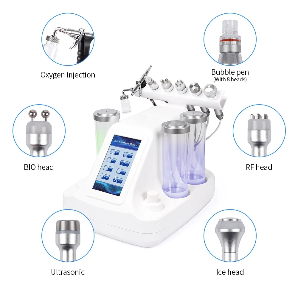 upgrade 6in1 Hydra Dermabrasion Aqua Peel Clean Skin Care BIO Light RF Vacuum Face Cleaning Hydro Water Oxygen Jet Peel Machine