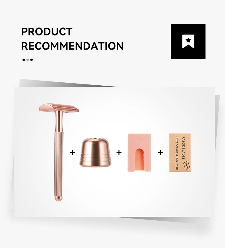 High Quality Custom Shaving Blade Rose Gold Women Safety Razor For Men