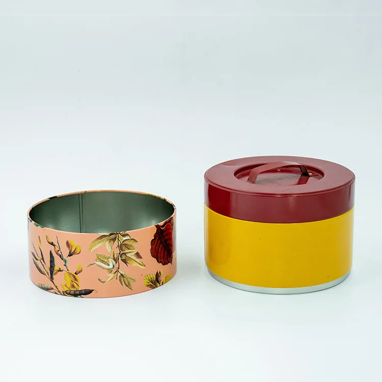 2 слоя из металла для упаковки конфет круглая жестяная подарочная коробка для продажи