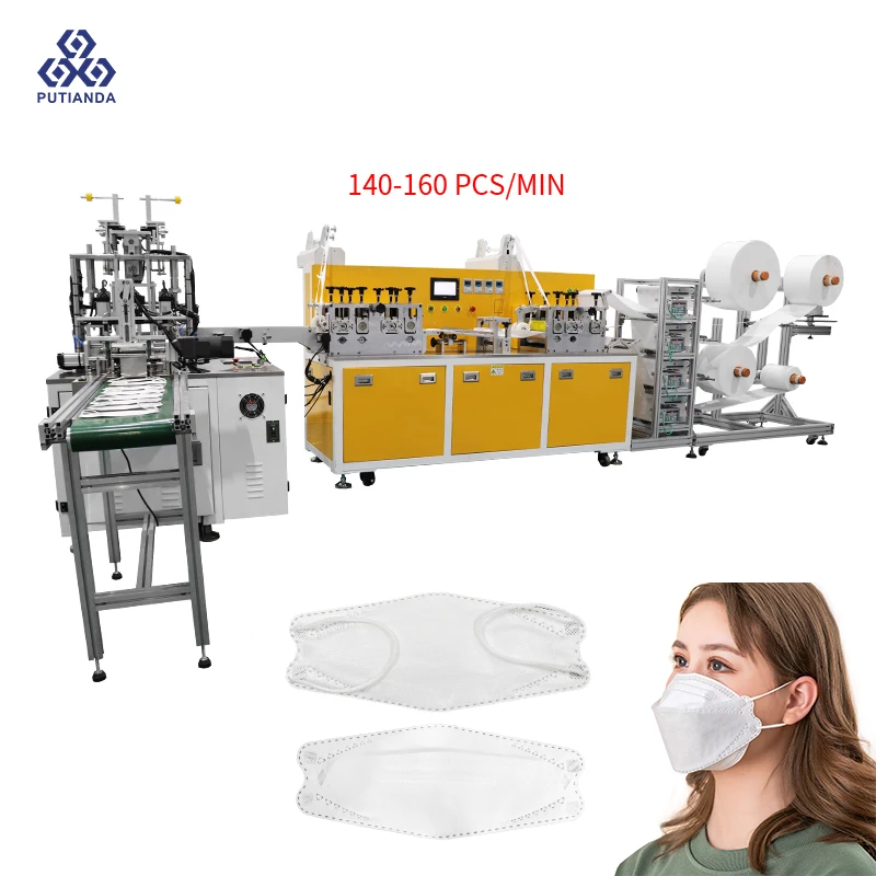 Full Automatic kf94 2d 3d korea korean head fish shape Surgical Mask Machine headband KF94 Type Face Mask Making Machine