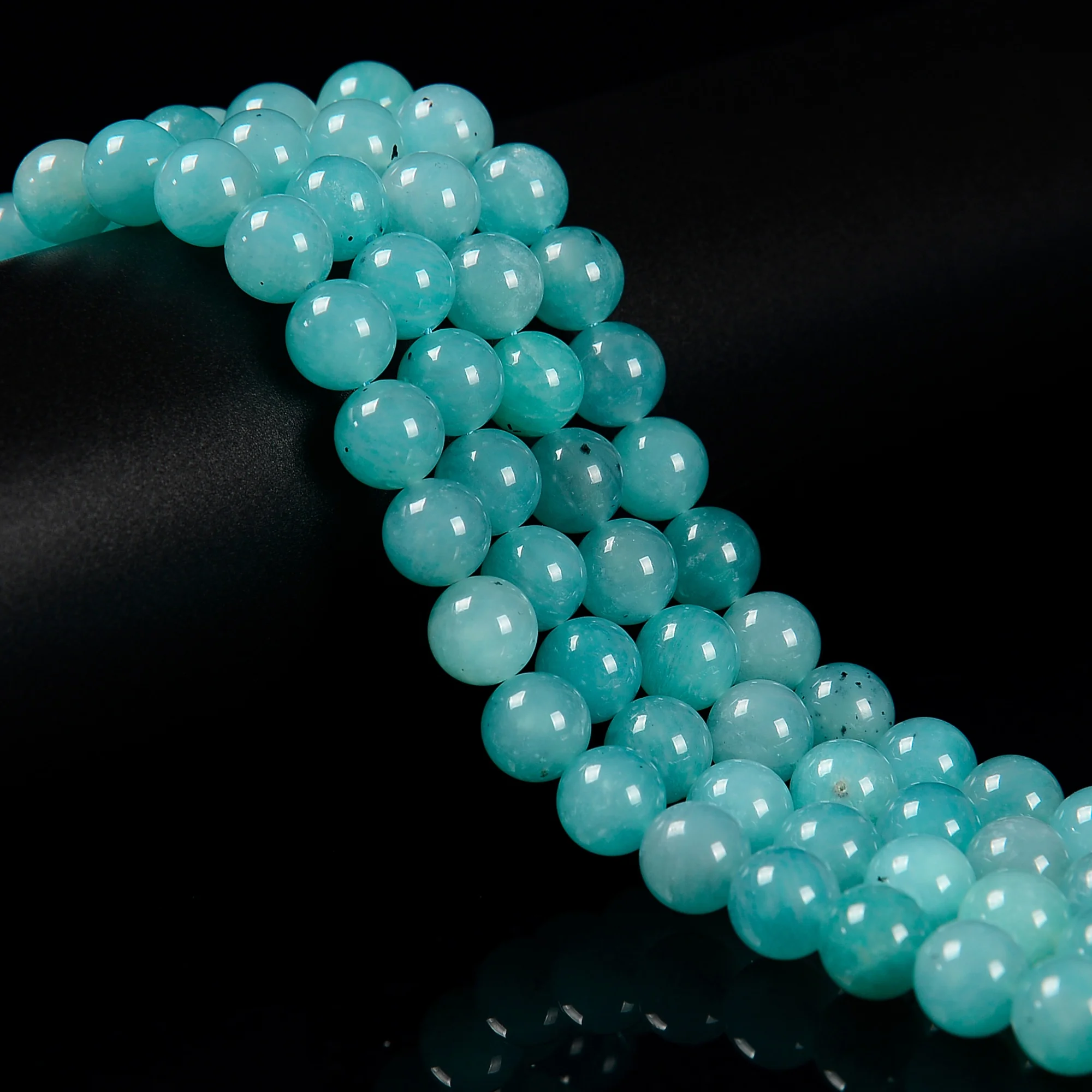 Natural High Quality 6mm 8mmm 10mm Amazonite Lavender Jade Round Beads Strands 14mm 16mm Green Jadeite Jade Beads for Jewelry Ma