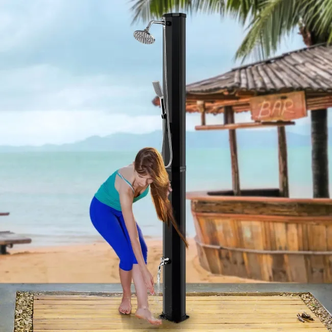 Outside garden 35L swimming pool 2 sections ss Solar heating shower