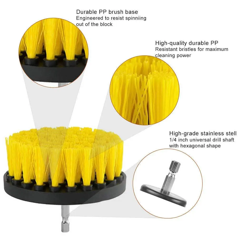 
20Piece Drill Brush Attachments Set,Scrub Pads & Sponge, Power Scrubber Brush with Extend Long Attachment 