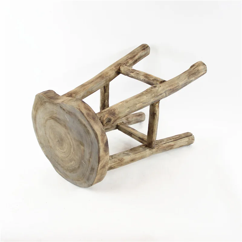 Outdoor Furniture Homemade Tractor Stool Rustic Indoor Decorative Natural Wooden Round Stools