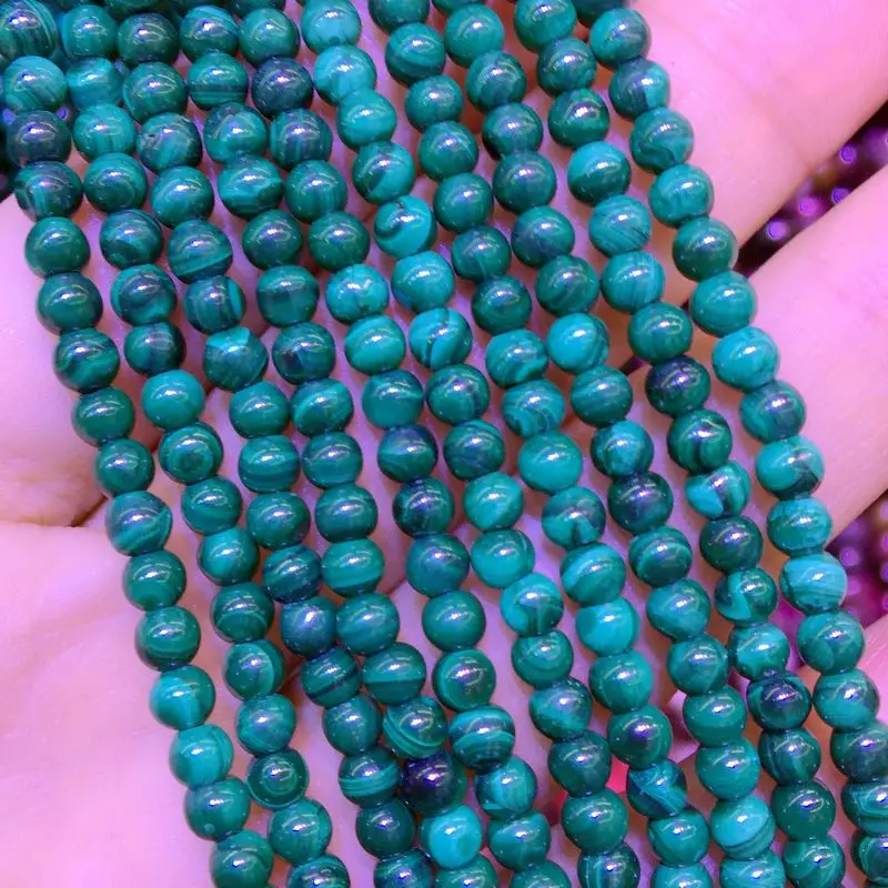 Natural Stone Beads Loose Bead String Round Perle Gemstone Malachite For Jewelry Making Supplies