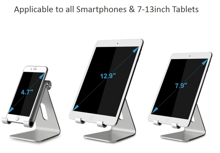 Cellphone holders desktop Metal support base adjustable 7-13inch tablet stand Smartphone stand raiser for desk
