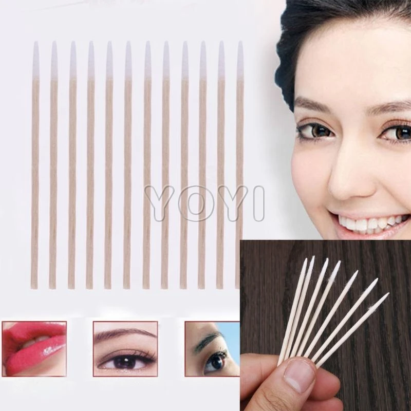Hot sale  Wooden Cotton Tip Tattoo Supplies Cotton Buds Swabs Makeup Cosmetic Applicator Sticks