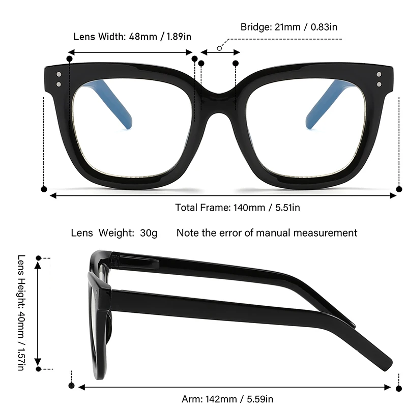 HW L1205 Big Frame Square Reading Glasses accessories anti blue light unisex blue light blocking reading glasses Optical Frame