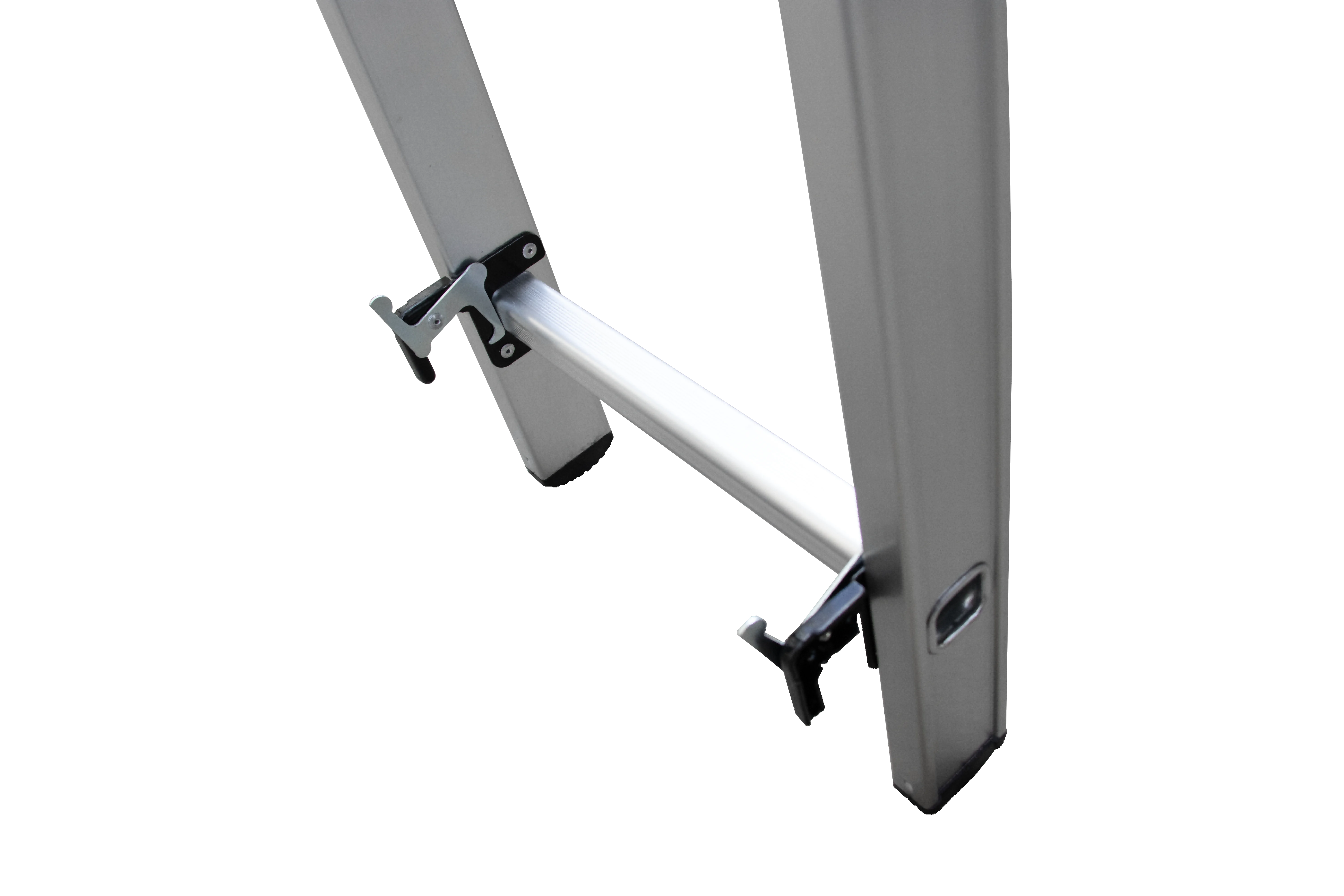 Folding Extension Ladder Aluminum Stairs Step Leader Three Fold Long Ladder Outdoor PE Bag Modern Baluster Design Aluminum 1.3mm