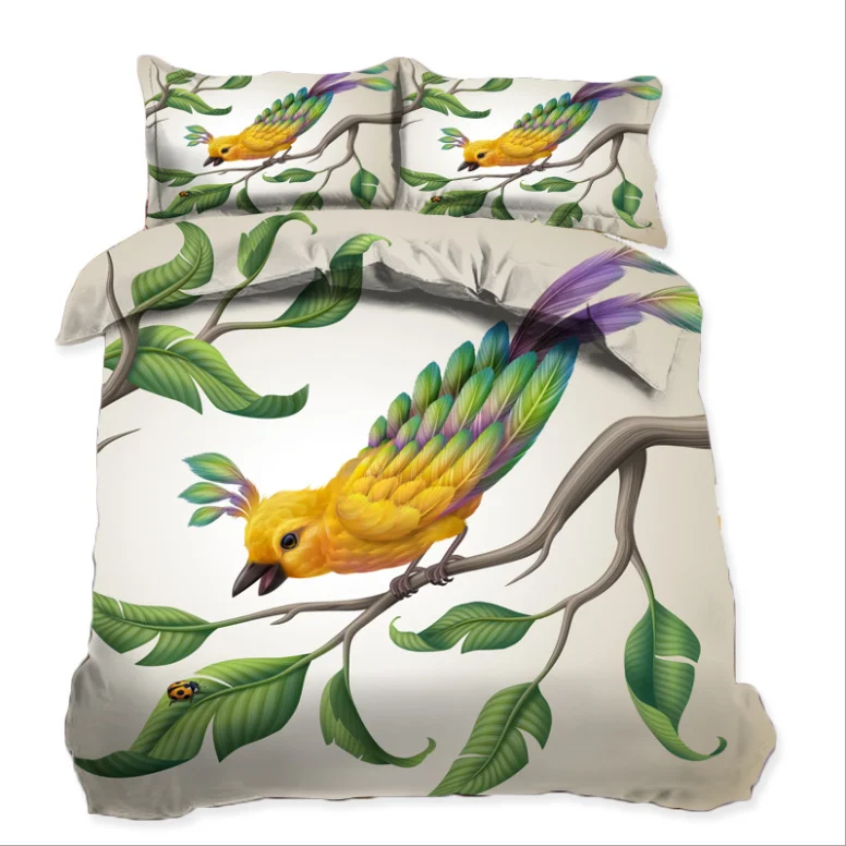 Hot selling 100% polyester cat animal printing bed sheet fabric /duvet cover set/3D printed bedding set