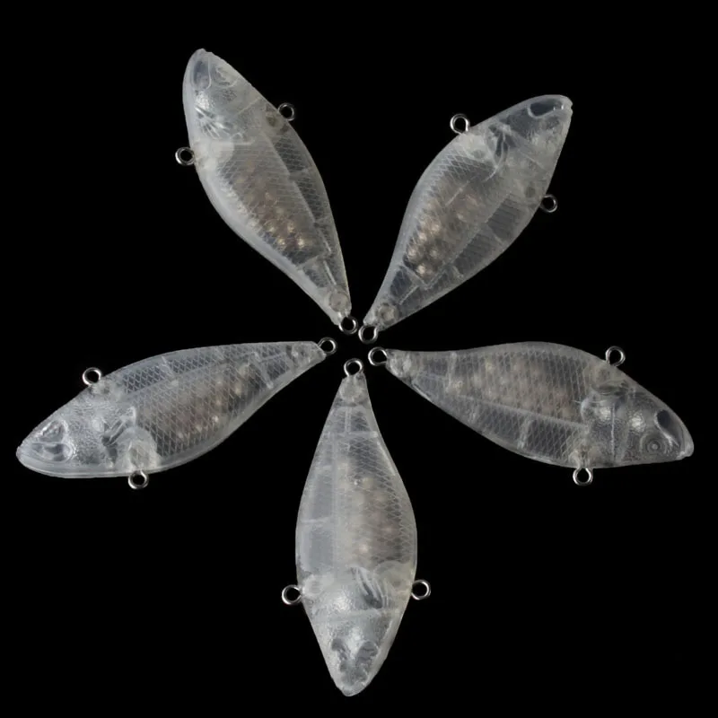 100pcs Blank Vib Bait Crankbait Blank Lure Baits 7cm 10.1g DIY Unpainted Fishing Lures for Saltwater Freshwater