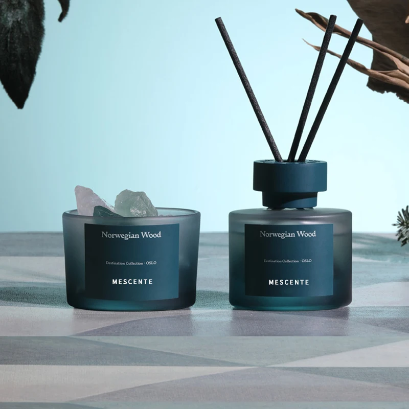 M&Scent wholesale bulk order custom luxury aroma reed diffusers with crystal stone gift set