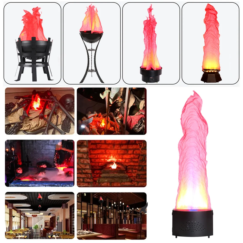 Stage Party Bar Silk Flame Light Atmosphere Equipment Factory Artificial Fire Flame Effect Light LED Fire Flame Lamp