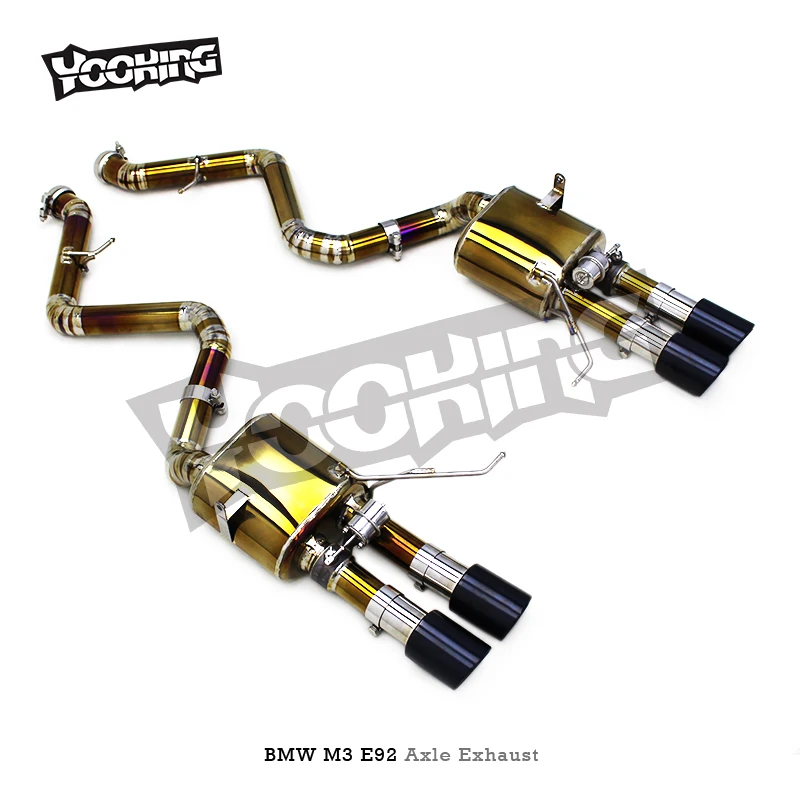 Заводская Золотая титановая ось глушитель для BMW M3 E90/E92/E93 V8 4.0L 2008-2013 с клапаном выхлопной трубы