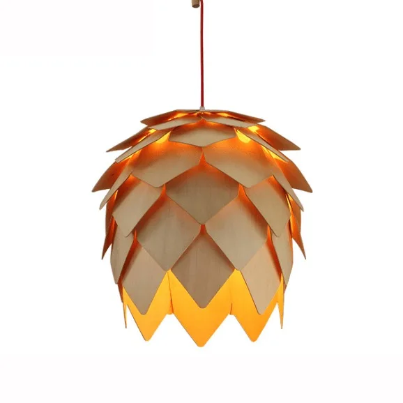 Подвесные светильники Pinecone диаметром 40 см подвесные из древесины сосны дубовые ручной