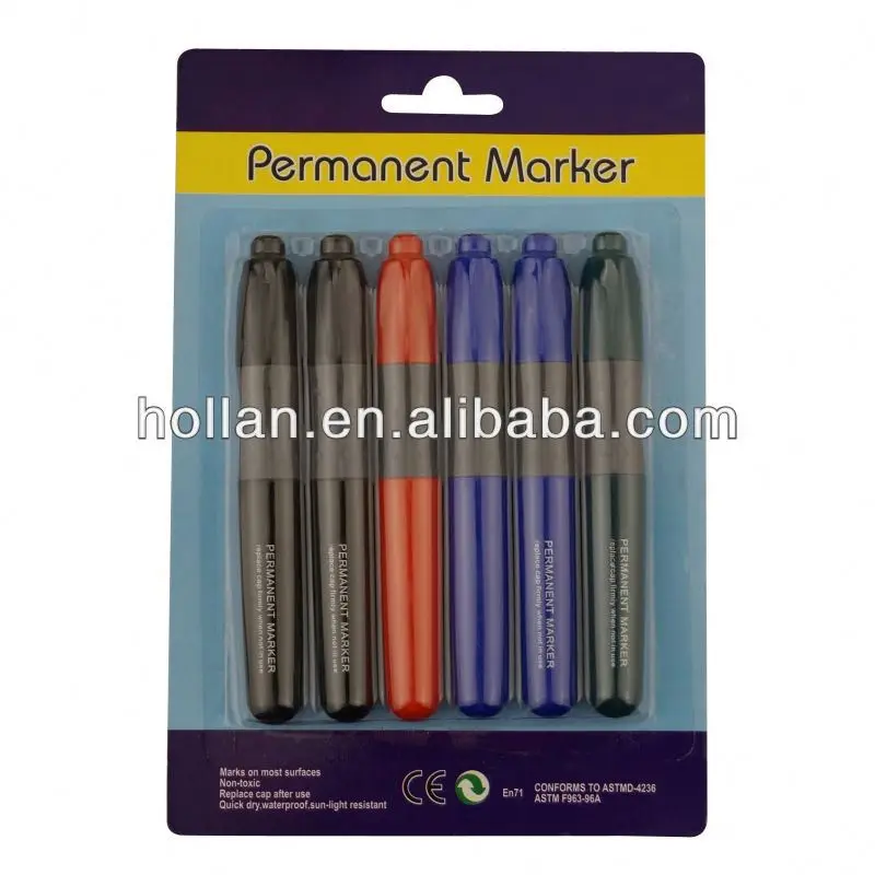 6pc Permanent Marker set