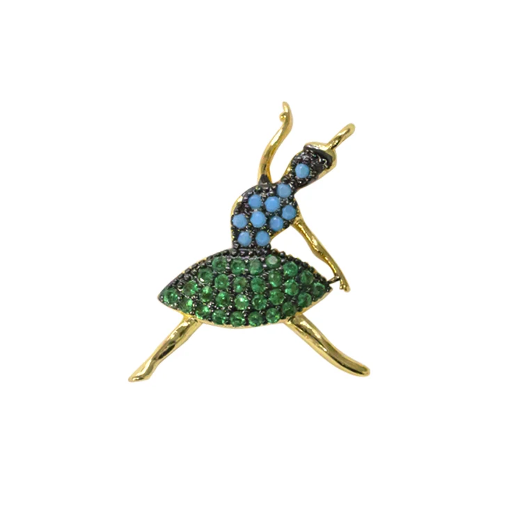 2022 оптовая продажа ювелирных изделий Очаровательные Новые поступления дизайн кубический циркон микро паве девочки Танцор Кулон для изготовления ювелирных изделий