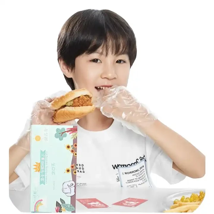 Customized Size Disposable Glove For Children Food Prep Service Gloves For Cooking Kid Independent Packed Painting Prevent Dirty