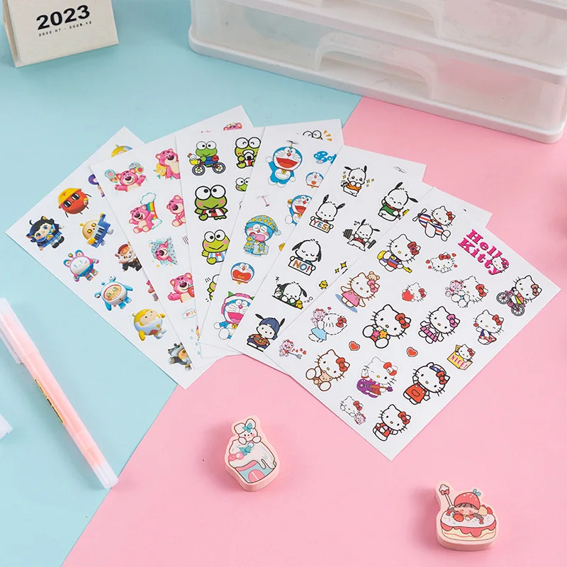 Japanese school supply hello kt Laser sticker Creative tray stick cute kerokero eroppi  accessory 3D sticker cartoon stationer