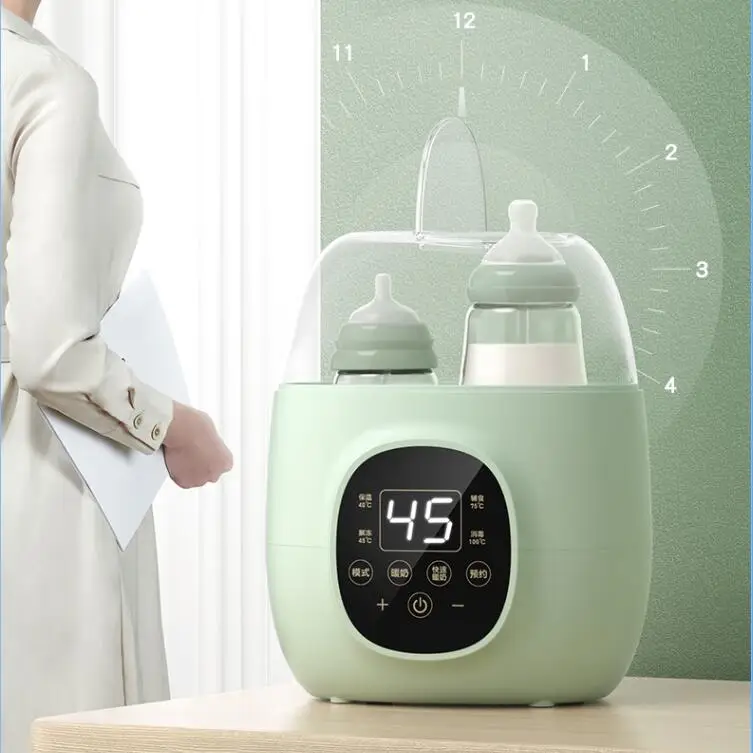Intelligent LED Panel Control Electric Baby Milk Bottle Warmer Double Bottle Steam Sterilizer Food Heater