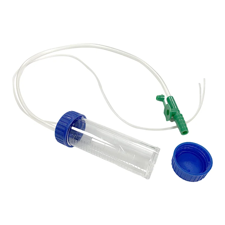 wholesale custom plastic medical sputum container disposable mucus extractor collector with suction catheter