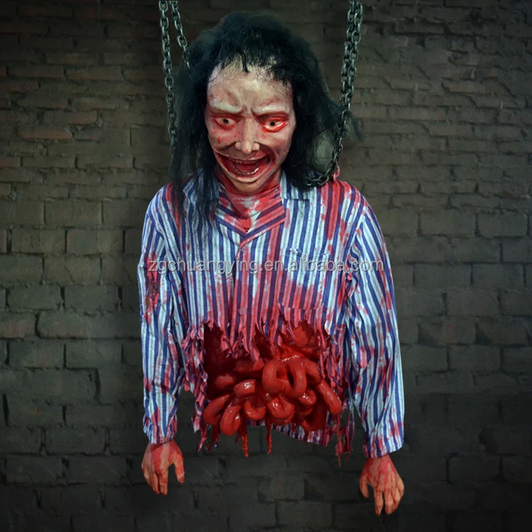 Escape Room Facility Horror Standing Zombie for Customized Handcraft Haunted House Props Animatronic Fence Zombie
