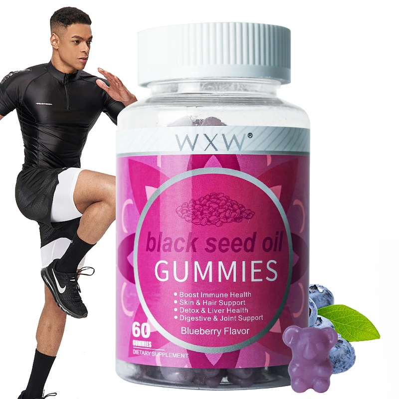 WXW Black Seed Oil Gummies Black seed oil Supplements For Hair Growth And Nail Care In Stock
