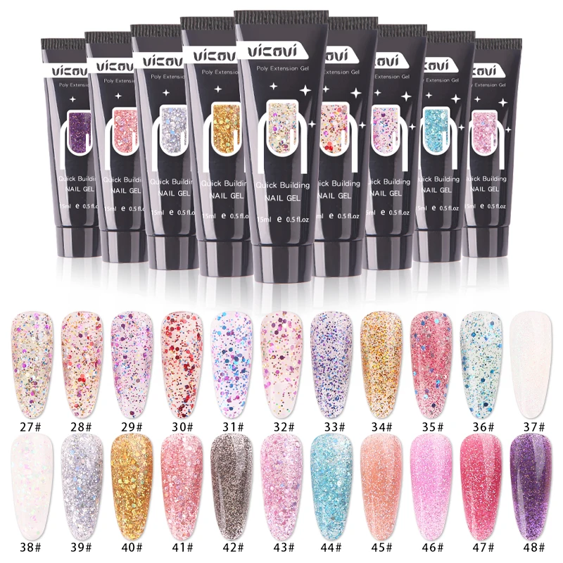 15ml Design Poly Nail Polish Finger Builder Acrylic Gel Nail Art Manicure Color Nail Extend Jelly Poly UV Gel