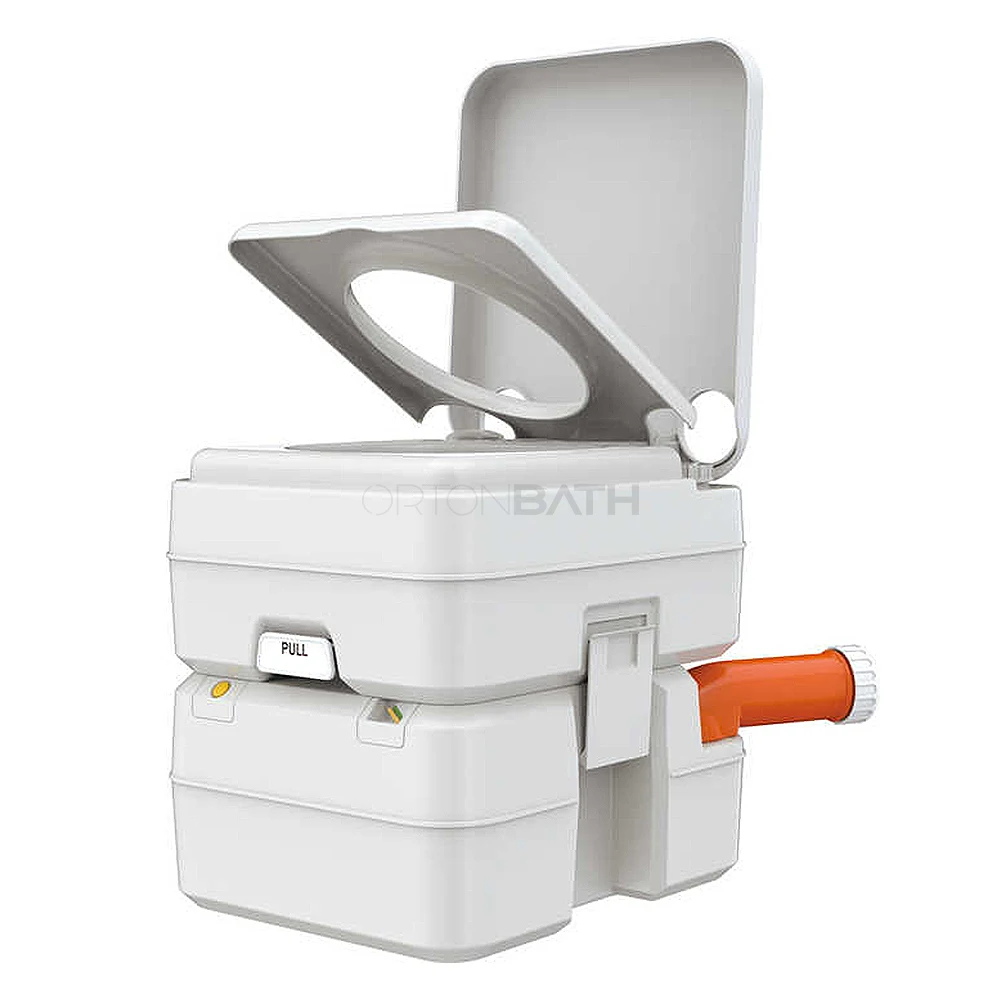 ORTONBATH Portable Toilet Indoor Outdoor Commode mobile toilet, Lightweight & Compact for Camping, Boat, Van, Emergency Use