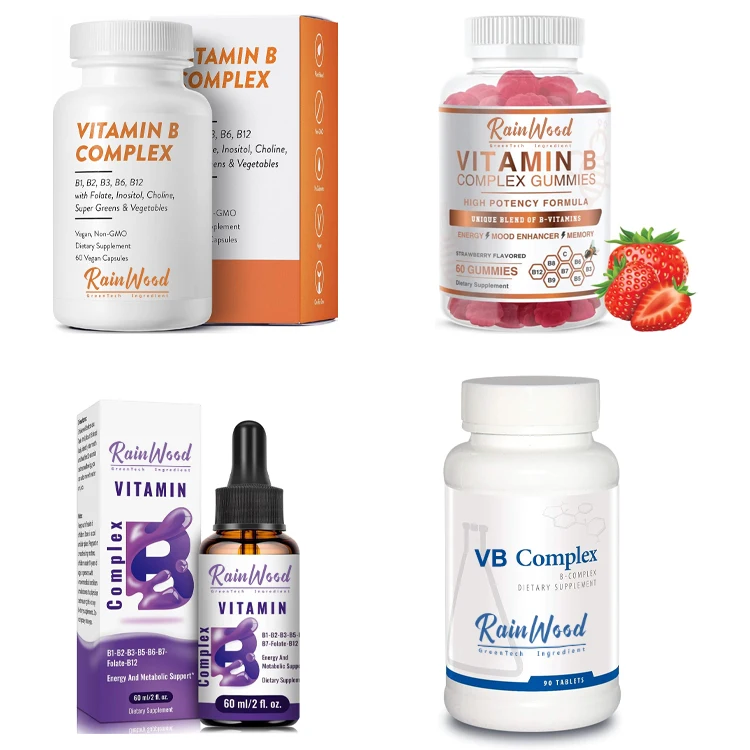 OEM Supplement Vitamin B Complex Powder Vitamins B1 B2 B3 B5 B6 B7 Complex Powder