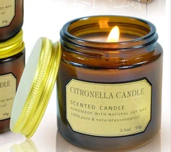 Low price custom logo Brown retro scented candle gift box brown jar smokeless soy wax essential oil scented candle for Gift Set