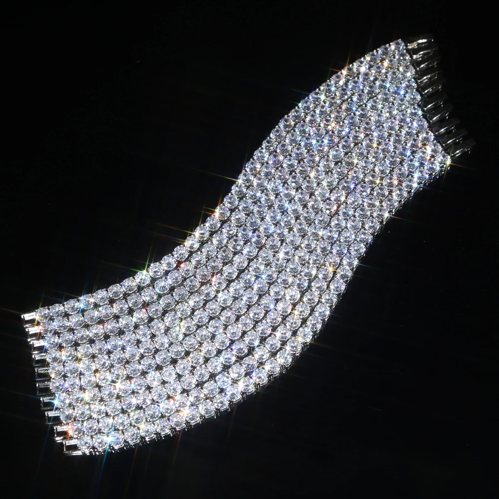 in stock ready to ship iced out bling For women 5A 5mm Cubic zirconia cz tennis bracelet necklace jewelry set