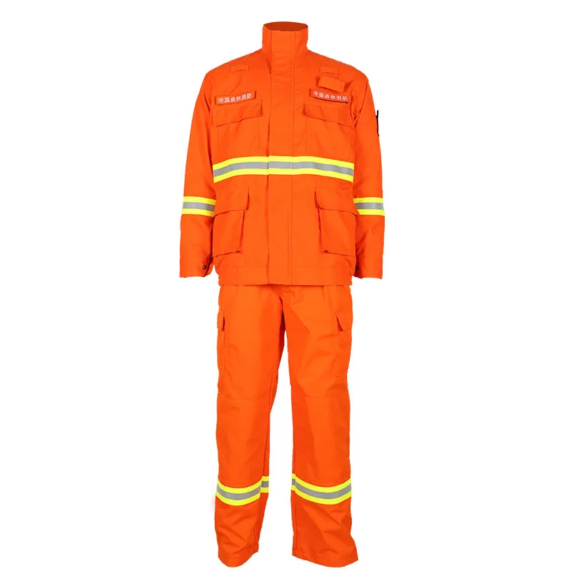 factory wholesale men high quality orange red forest fire prevention daily inspection and maintenance suits