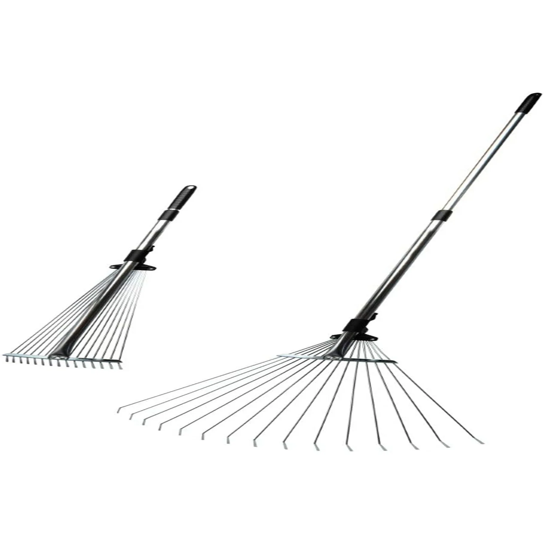 Wire ,grass ,eaf rake telescopic pole dead leaf and lawn rake Popular 15-tooth double-extension grass Wire rake