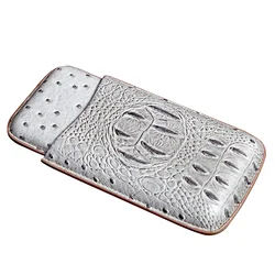 New Fashioned 3 Pack Grey Personalized Travel Alligator Leatherette Cigar Case Support Custom Logo