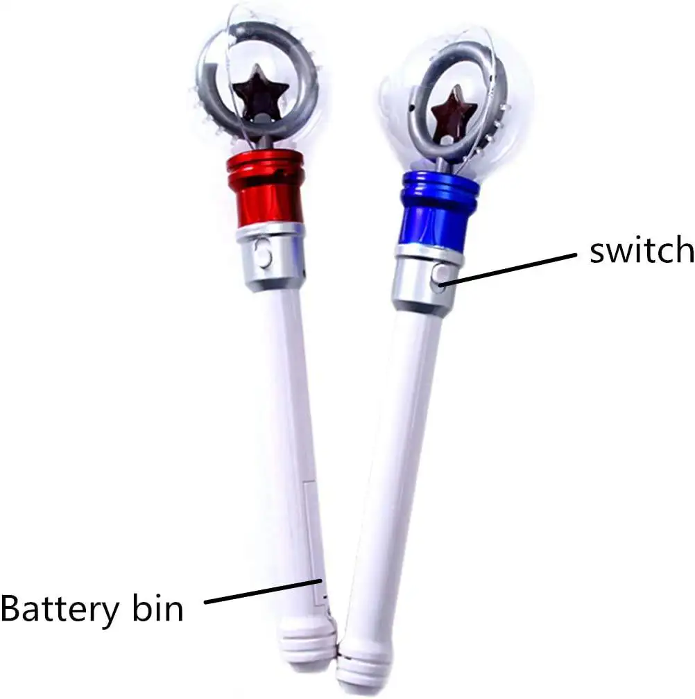 LED Flashing Light Up Magic Spinning Wands Toy Light up Princess Wand Rotating Sensory Toy for Birthday Gift Party