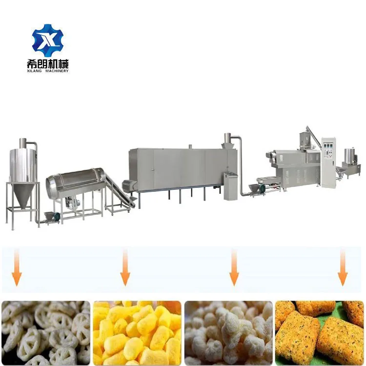 Automatic 300 kg/h Puffed Breakfast Cereal Snack Making Machine Puff Corn Flakes Rice Ball Production Line