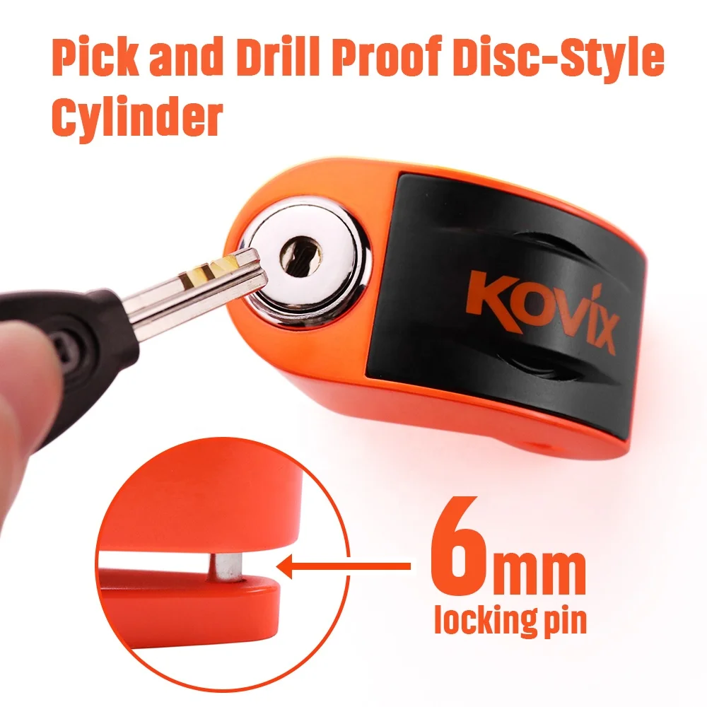 KOVIX Motorcycle Disc Brake Lock Motorcycle Anti-Theft Wheel Disc Brake Lock Waterproof Security Alarm Protection