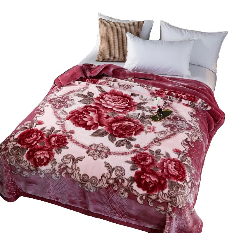 Массивное флисовое корейское норочное одеяло из полиэстера Cobijas с тиснением размера «King-Size» плотное одеяло для зимы