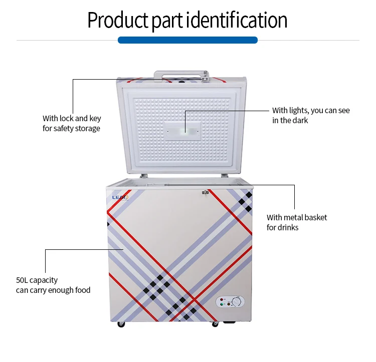 Solar Mini Freezer Car Fridge DC12V/24V Solar Powered Deep Freezer
