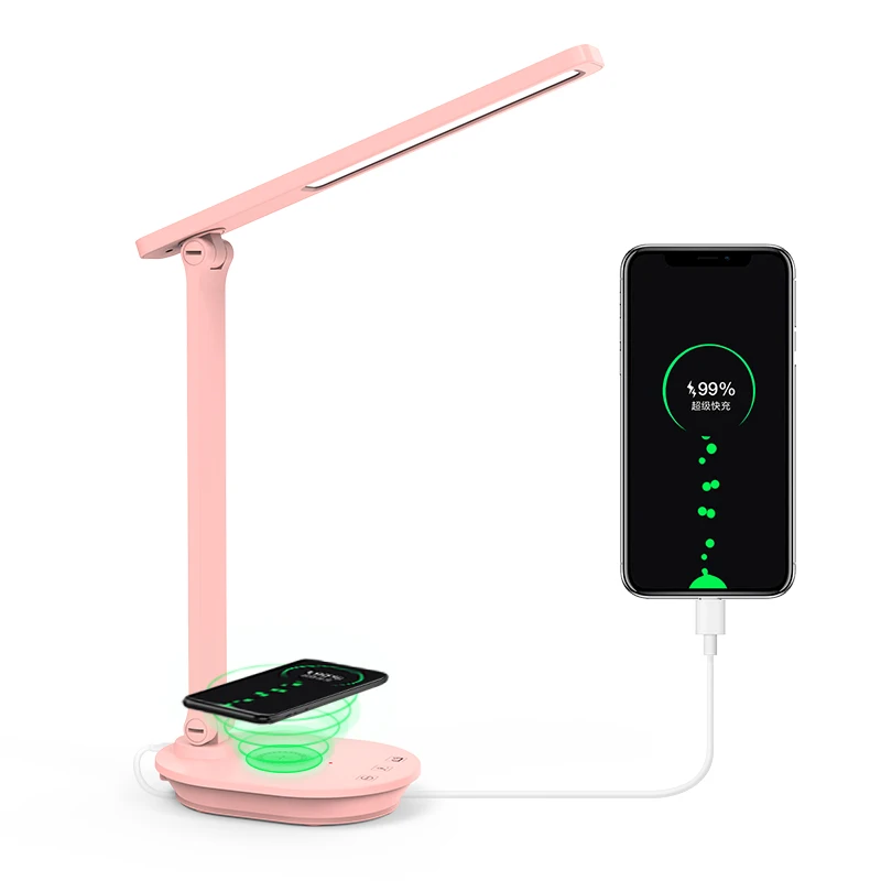Portable Folding Eye-Protection Touch Stepless Dimming Led Table Lamp With Wireless Charging Light For Study Work Reading