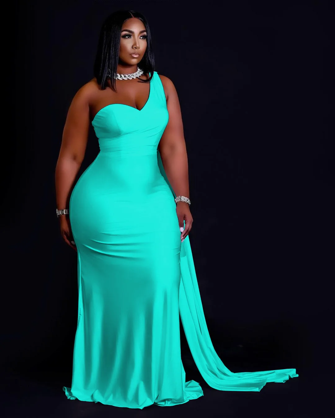 PQ8647 plus size women 3XL 4XL summer 5colors sleeveless one shoulder irregular maxi dresses