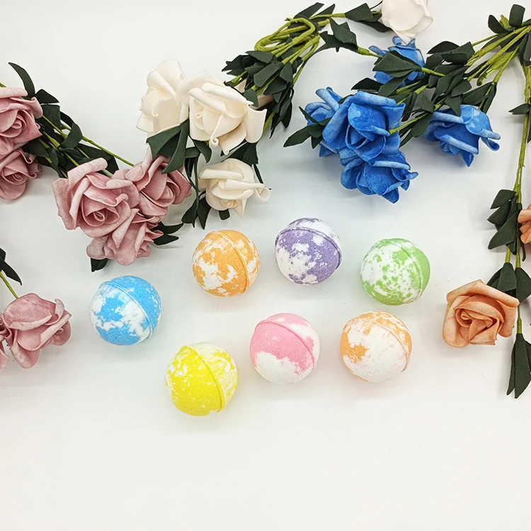 Colorful bath bomb set 35g*7PCS OEM customized essential oil herbal Bath Fizzies bath bomb gift set