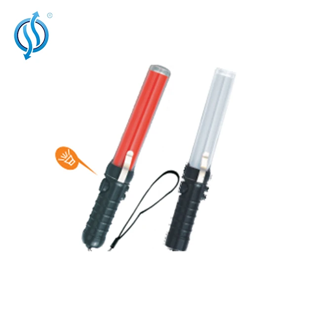 54cm custom LED Flashing rechargeable traffic light baton for Public Security red blue flashing lights