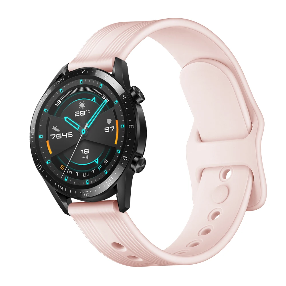 Yapears for Huawei GT2 42mm Watch Band, 20mm Quick Release Silicone Replacement Fitness Bands for Huawei GT2 42mm pink
