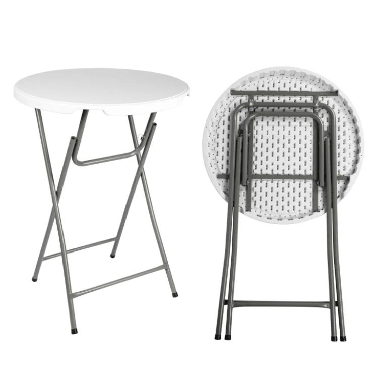 China Manufacturer Wholesale Modern Style Portable White Plastic Bar 110CM Height Folding Table
