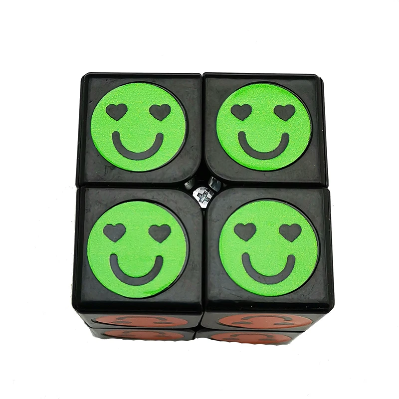 Smiley magic cube Injection color strickerless 5.0cm high-quality Smooth Magic Cube toy for kids adults Promotional Magic Cube