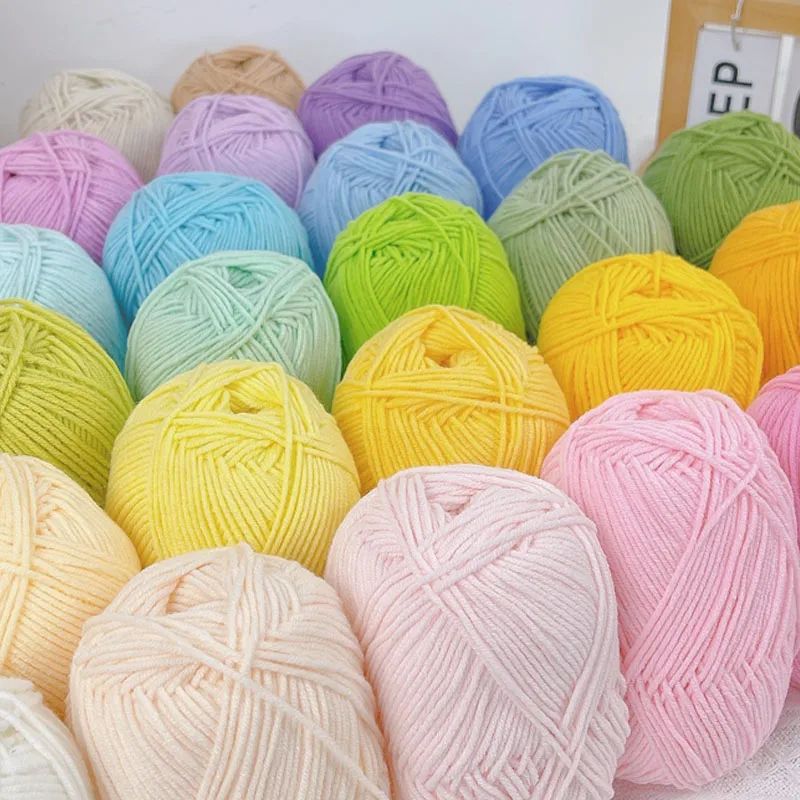 Хит продаж, 4 слоя, 5 слоев, премиум-класса, молоко, хлопок, вязание крючком, пряжа 50 г, 100 г, вязание крючком, Детская Пряжа