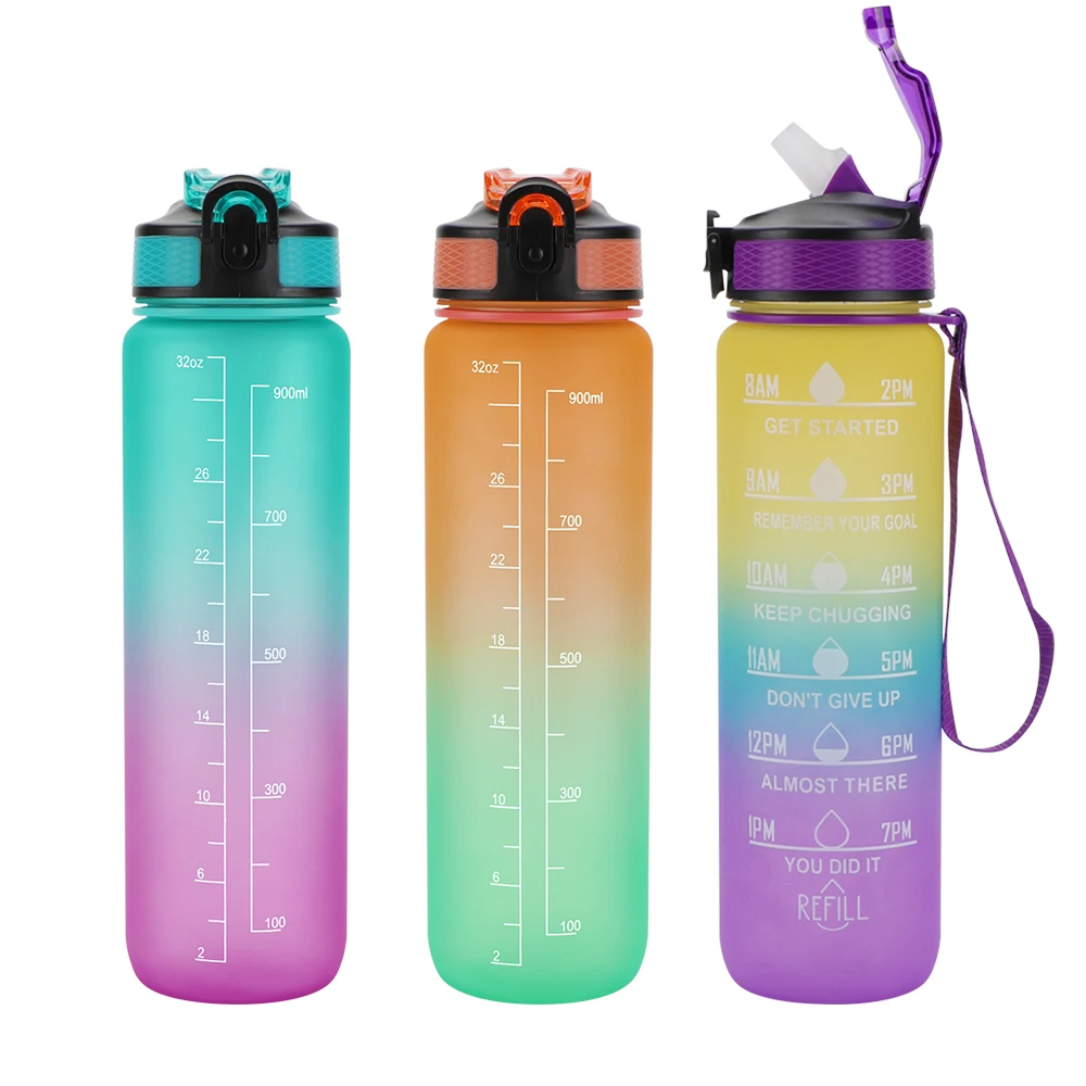Colorful 1L Custom Logo BPA Free Gym Water Jug Sport PETG Plastic Half 1/2 Gallon Water Bottle