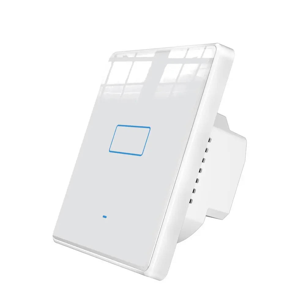 Eu Standard White Crystal Glass Panel 1 Gang 1 Way Light Wall Touch Screen Switch